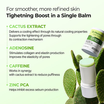 🌵🌵CACTOX PORE RELIEF MULTI BALM with Cactus Cooling Reduce Puffiness & Pore Tightening for Visible Pore Care Skin Repair
